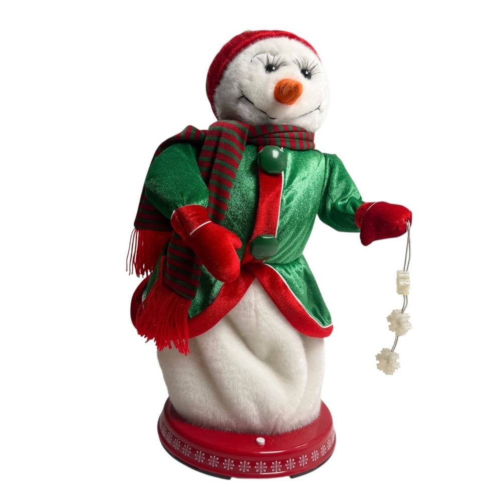 Gemmy Ms. Snowflake 18" Sings Santa‎ Baby Twirls Lights SEE VIDEO